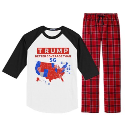 Trump Better Coverage Than 5g Ugly Christmas Sweater Xmas Raglan Sleeve Pajama Set