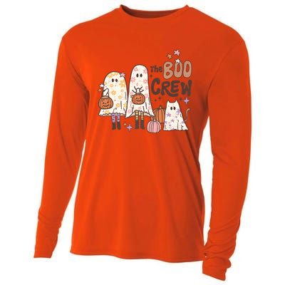 The Boo Crew Matching Retro Ghost Cat Trick Or Treat Costume Cute Gift Cooling Performance Long Sleeve Crew