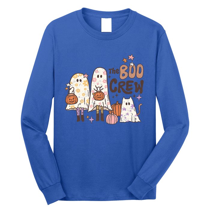 The Boo Crew Matching Retro Ghost Cat Trick Or Treat Costume Cute Gift Long Sleeve Shirt