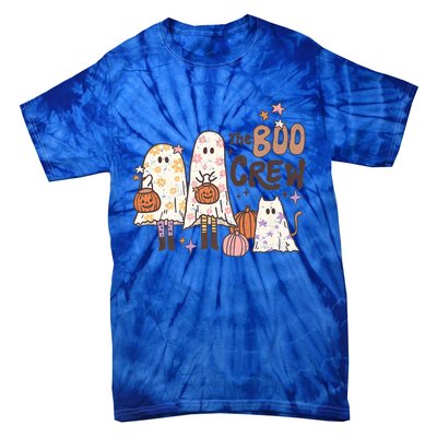 The Boo Crew Matching Retro Ghost Cat Trick Or Treat Costume Cute Gift Tie-Dye T-Shirt