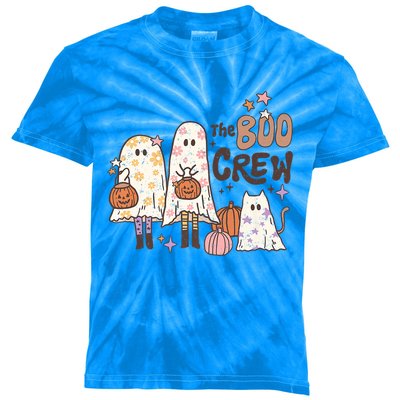 The Boo Crew Matching Retro Ghost Cat Trick Or Treat Costume Cute Gift Kids Tie-Dye T-Shirt