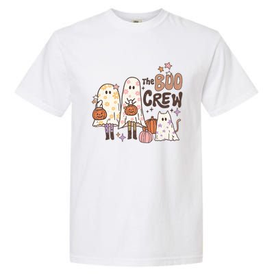 The Boo Crew Matching Retro Ghost Cat Trick Or Treat Costume Cute Gift Garment-Dyed Heavyweight T-Shirt