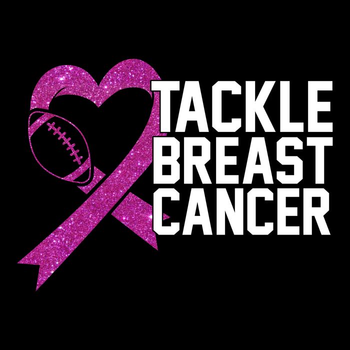 Tackle Breast Cancer Awareness Heart Football Cooling Performance Crew T-Shirt