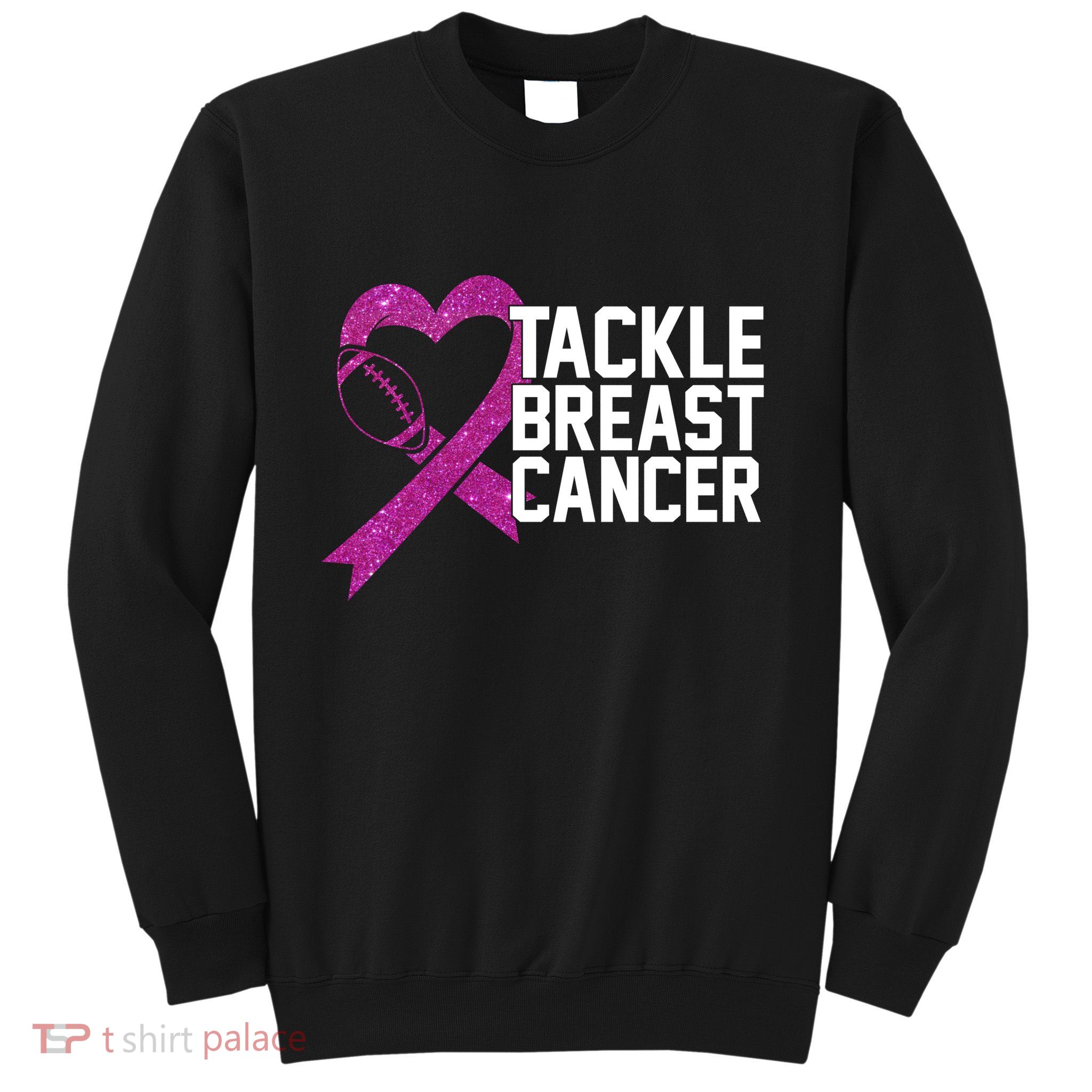 Tackle Breast Cancer Awareness Heart Football Sweatshirt