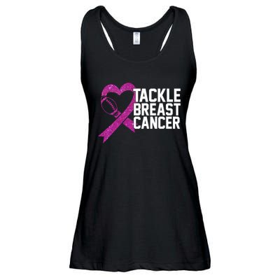 Tackle Breast Cancer Awareness Heart Football Ladies Essential Flowy Tank