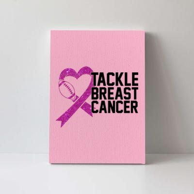 Tackle Breast Cancer Awareness Heart Football Canvas