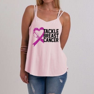 Tackle Breast Cancer Awareness Heart Football Women's Strappy Tank