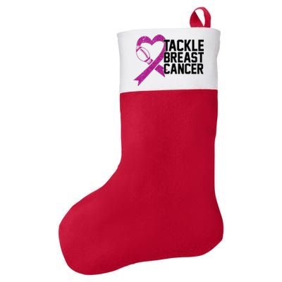 Tackle Breast Cancer Awareness Heart Football Felt Holiday Christmas Stocking