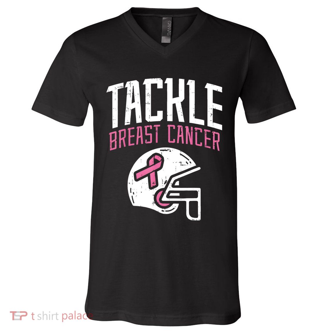 Tackle Breast Cancer Awareness Month V-Neck T-Shirt