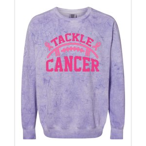 Tackle Breast Cancer Awareness Football Pink Ribbon Colorblast Crewneck Sweatshirt