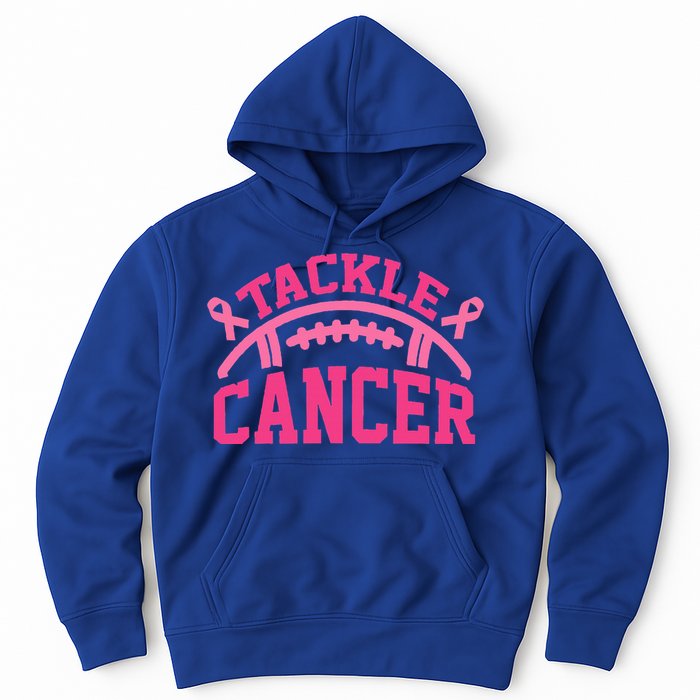 Tackle Breast Cancer Awareness Football Pink Ribbon Hoodie