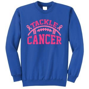 Tackle Breast Cancer Awareness Football Pink Ribbon Tall Sweatshirt