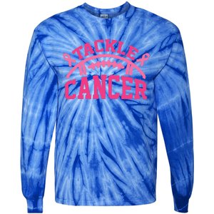 Tackle Breast Cancer Awareness Football Pink Ribbon Tie-Dye Long Sleeve Shirt