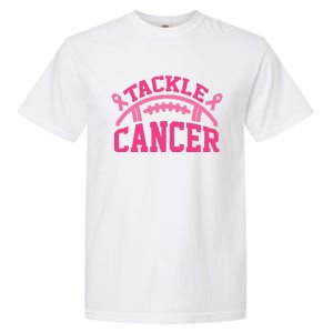 Tackle Breast Cancer Awareness Football Pink Ribbon Garment-Dyed Heavyweight T-Shirt