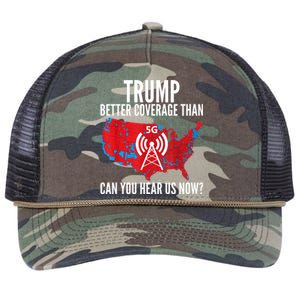 Trump Better Coverage Than Verizon Can You Hear Us Now Retro Rope Trucker Hat Cap