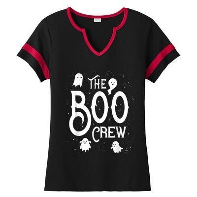 The Boo Crew Halloween Ghost Costume Ladies Halftime Notch Neck Tee