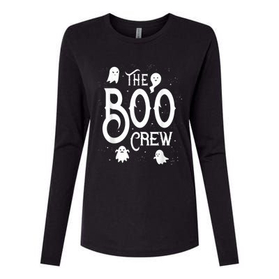 The Boo Crew Halloween Ghost Costume Womens Cotton Relaxed Long Sleeve T-Shirt