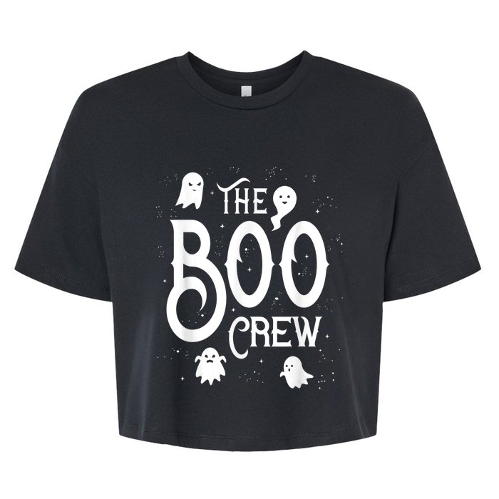 The Boo Crew Halloween Ghost Costume Bella+Canvas Jersey Crop Tee