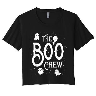 The Boo Crew Halloween Ghost Costume Women's Crop Top Tee