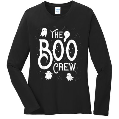 The Boo Crew Halloween Ghost Costume Ladies Long Sleeve Shirt