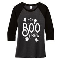 The Boo Crew Halloween Ghost Costume Women's Tri-Blend 3/4-Sleeve Raglan Shirt