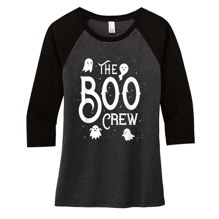 The Boo Crew Halloween Ghost Costume Women's Tri-Blend 3/4-Sleeve Raglan Shirt