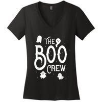 The Boo Crew Halloween Ghost Costume Women's V-Neck T-Shirt