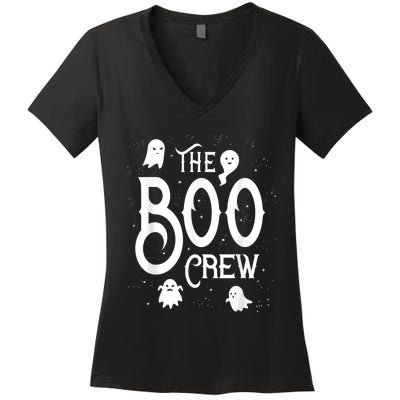 The Boo Crew Halloween Ghost Costume Women's V-Neck T-Shirt