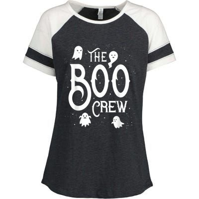 The Boo Crew Halloween Ghost Costume Enza Ladies Jersey Colorblock Tee