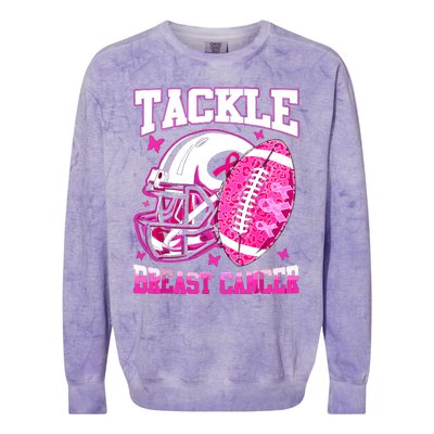 Tackle Breast Cancer Awareness Fighting American Football Colorblast Crewneck Sweatshirt