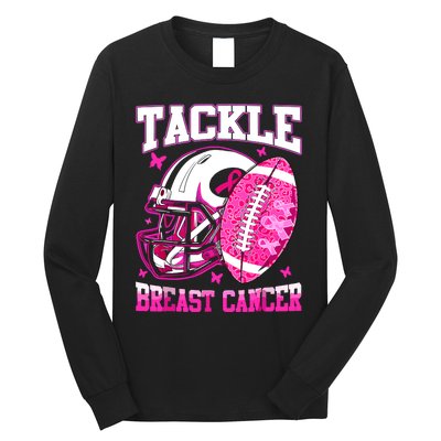 Tackle Breast Cancer Awareness Fighting American Football Long Sleeve Shirt