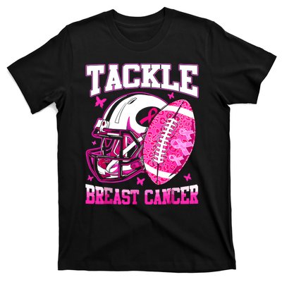 Tackle Breast Cancer Awareness Fighting American Football T-Shirt