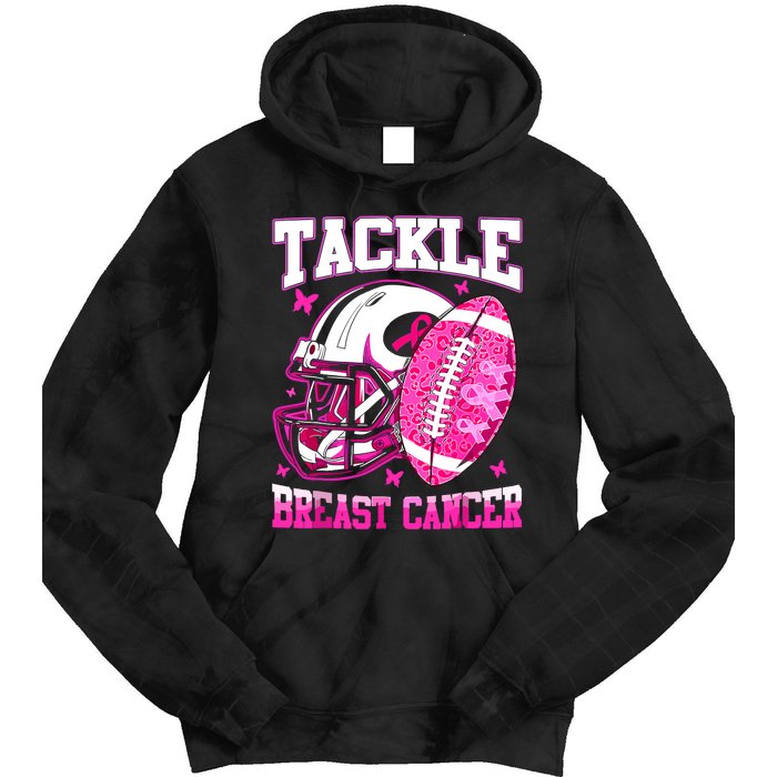 Tackle Breast Cancer Awareness Fighting American Football Tie Dye Hoodie