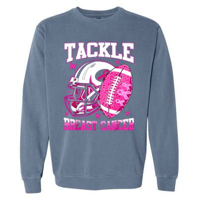 Tackle Breast Cancer Awareness Fighting American Football Garment-Dyed Sweatshirt