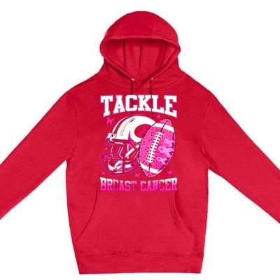 Tackle Breast Cancer Awareness Fighting American Football Premium Pullover Hoodie