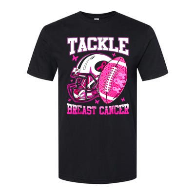 Tackle Breast Cancer Awareness Fighting American Football Softstyle CVC T-Shirt