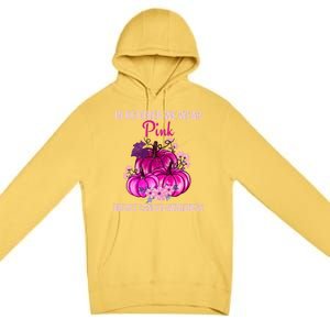 Thanksgiving Breast Cancer Awareness Premium Pullover Hoodie