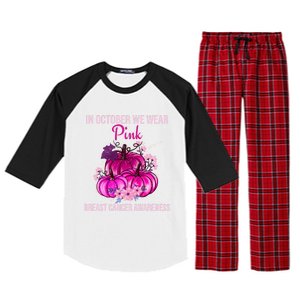 Thanksgiving Breast Cancer Awareness Raglan Sleeve Pajama Set