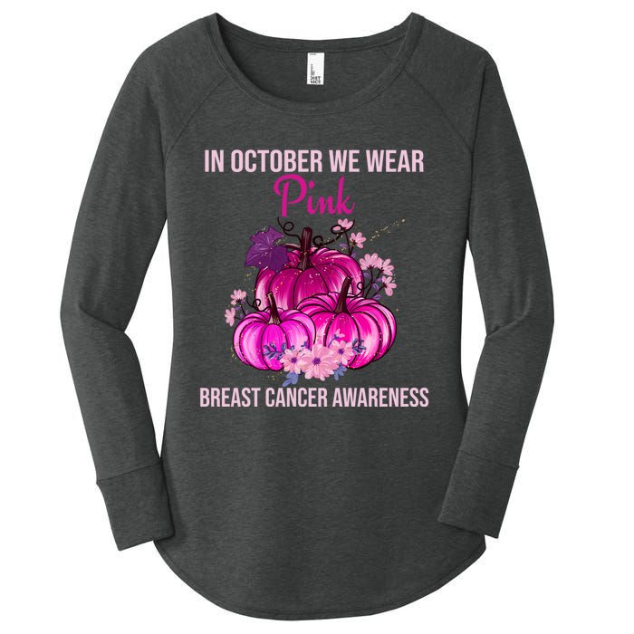 Thanksgiving Breast Cancer Awareness Women's Perfect Tri Tunic Long Sleeve Shirt