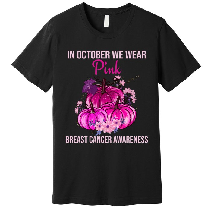 Thanksgiving Breast Cancer Awareness Premium T-Shirt