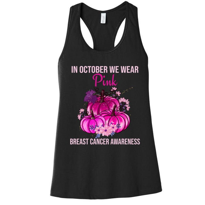 Thanksgiving Breast Cancer Awareness Women's Racerback Tank