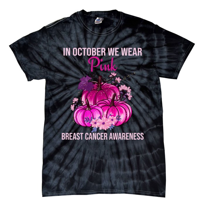 Thanksgiving Breast Cancer Awareness Tie-Dye T-Shirt