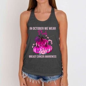 Thanksgiving Breast Cancer Awareness Women's Knotted Racerback Tank