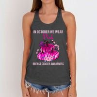 Thanksgiving Breast Cancer Awareness Women's Knotted Racerback Tank