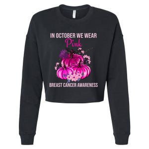 Thanksgiving Breast Cancer Awareness Cropped Pullover Crew