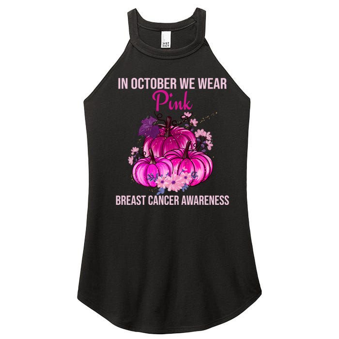 Thanksgiving Breast Cancer Awareness Women's Perfect Tri Rocker Tank