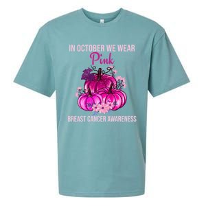 Thanksgiving Breast Cancer Awareness Sueded Cloud Jersey T-Shirt