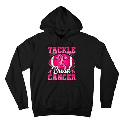 Tackle Breast Cancer Warrior Ribbon Football Hoodie