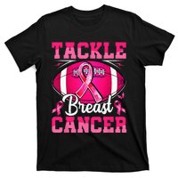 Tackle Breast Cancer Warrior Ribbon Football T-Shirt