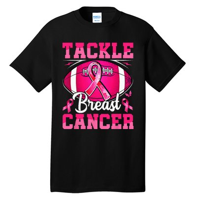 Tackle Breast Cancer Warrior Ribbon Football Tall T-Shirt